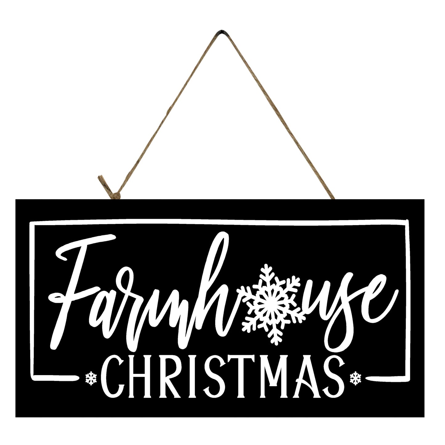 Black and White Farmhouse Christmas Printed Handmade Wood Sign