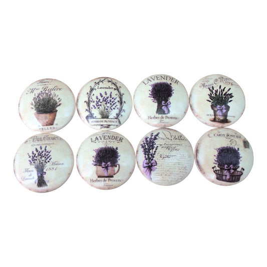 Set of 8 Lavender Cabinet Knobs