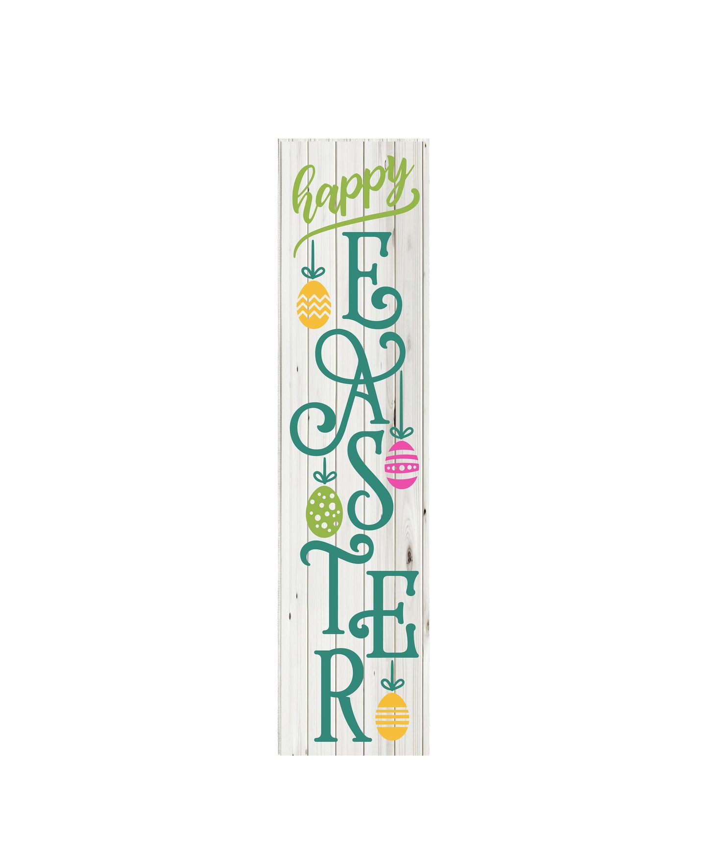 Happy Easter Vertical Wood Print Sign