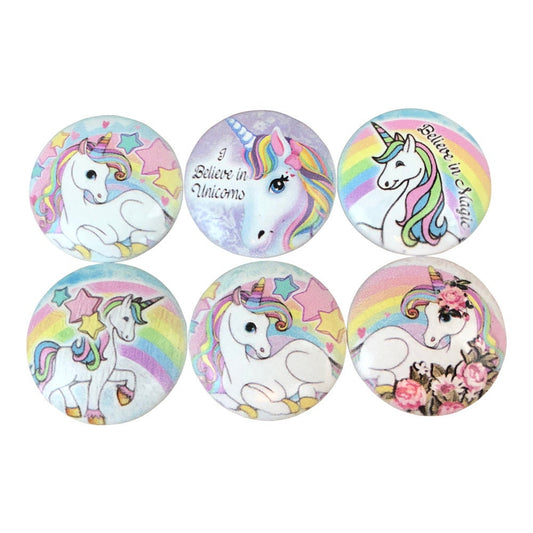 Set of 6 Unicorn Dream Print Cabinet Knobs