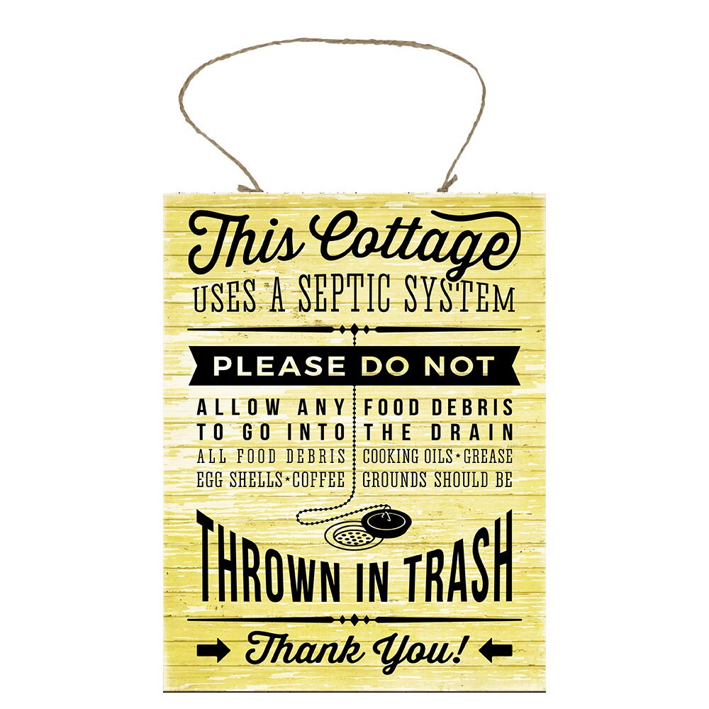 This Cottage Uses a Septic System Kitchen Rules Printed Handmade Wood Sign