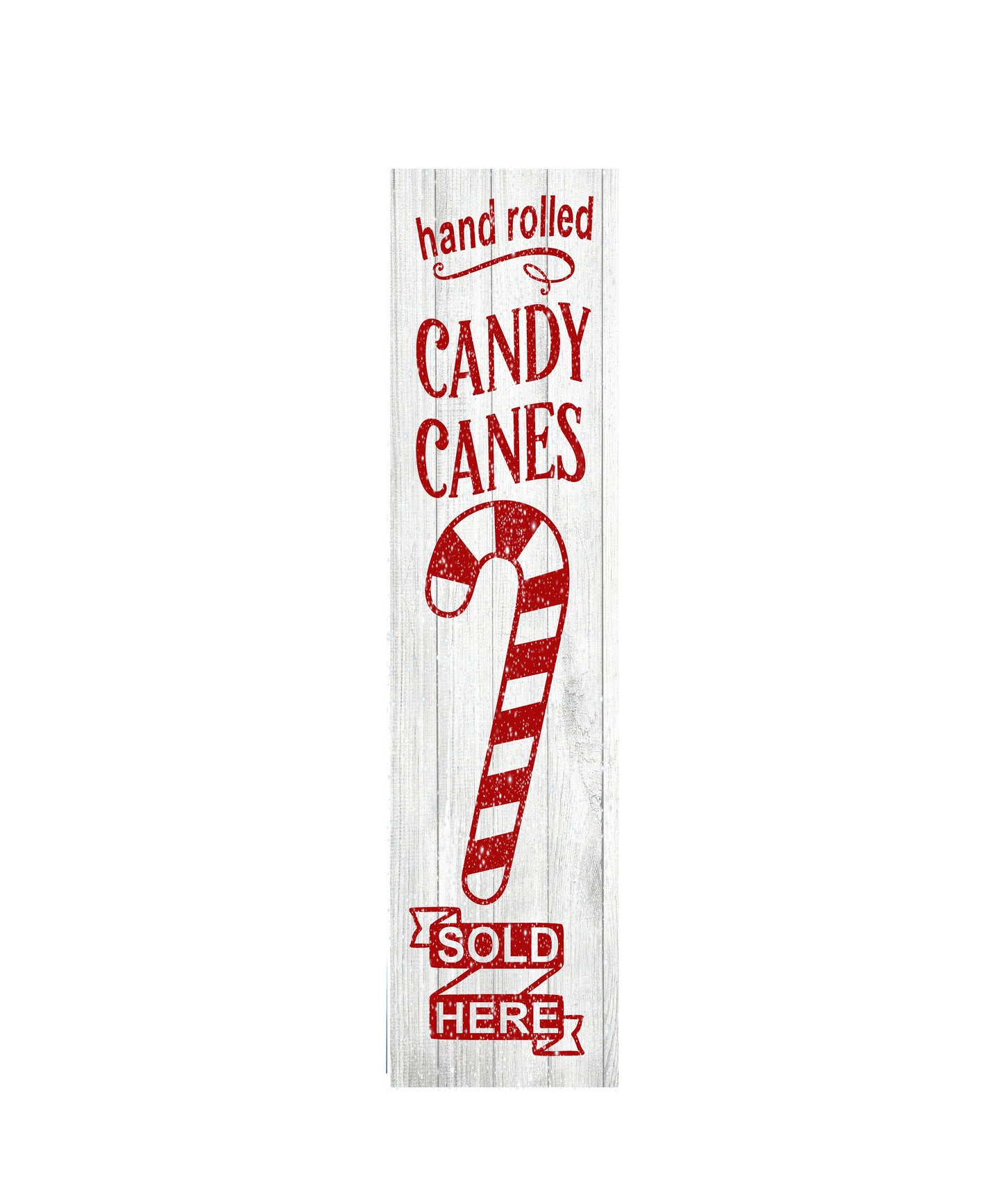 24 Inch Candy Canes Sold Here Christmas Vertical Wood Print Sign