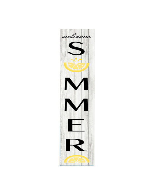 24 Inch Welcome Summer Lemons Vertical Wood Print Sign