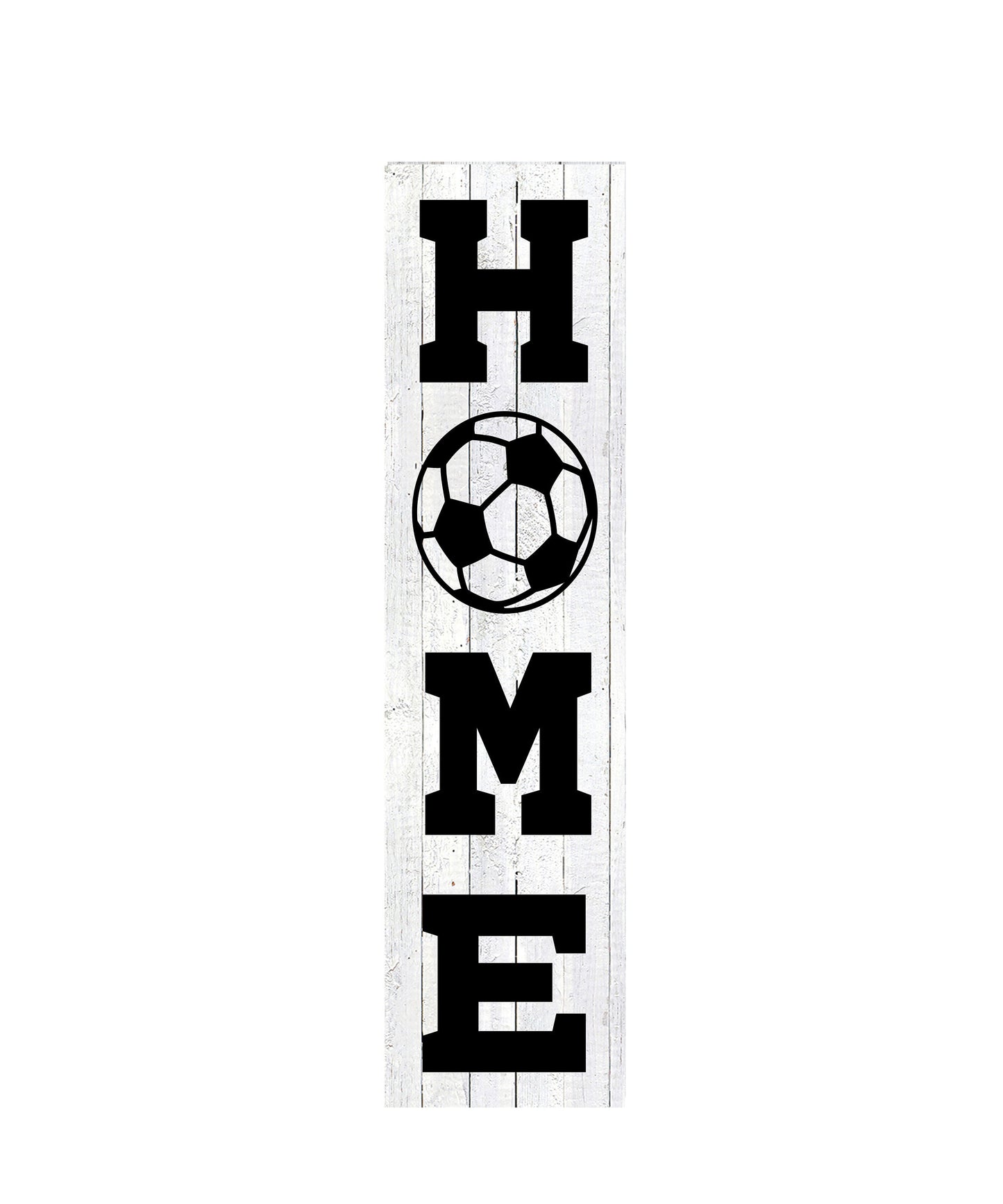 24 Inch Soccer Home Vertical Wood Print Sign