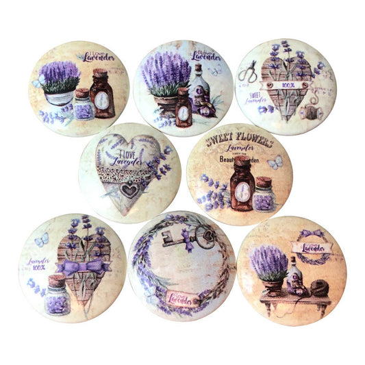 Set of 8 Love Lavender Cabinet Knobs