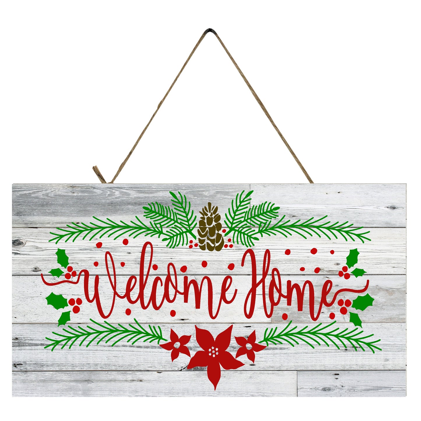 Christmas Welcome Home Printed Handmade Wood Sign