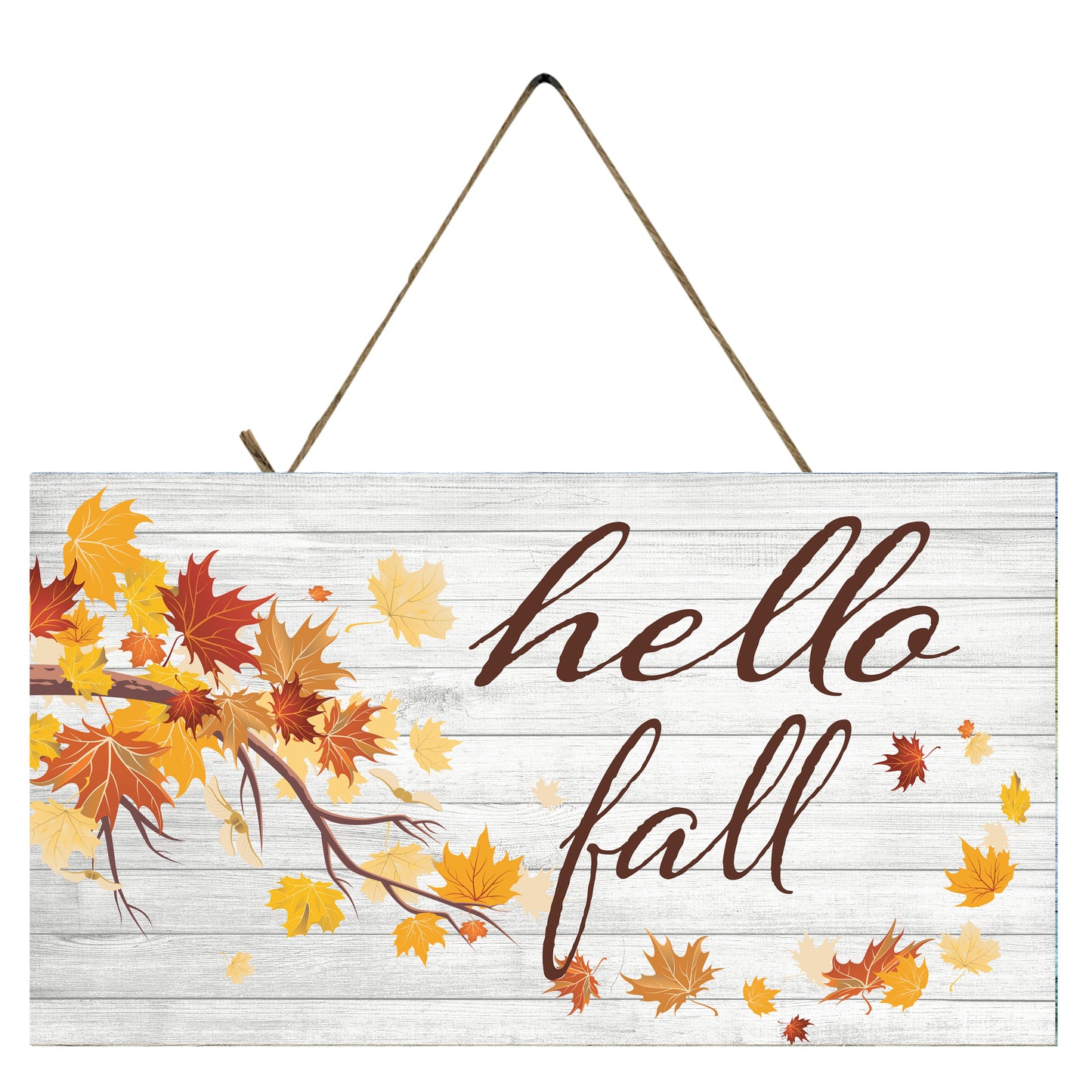 Hello Fall Autumn Decor Printed Handmade Wood Sign