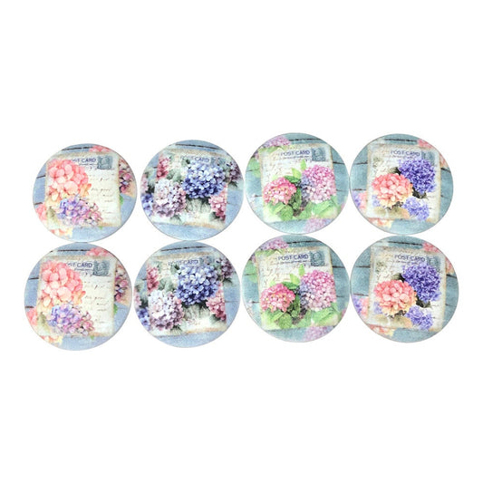 Set of 8 Hydrangea Garden Cabinet Knobs