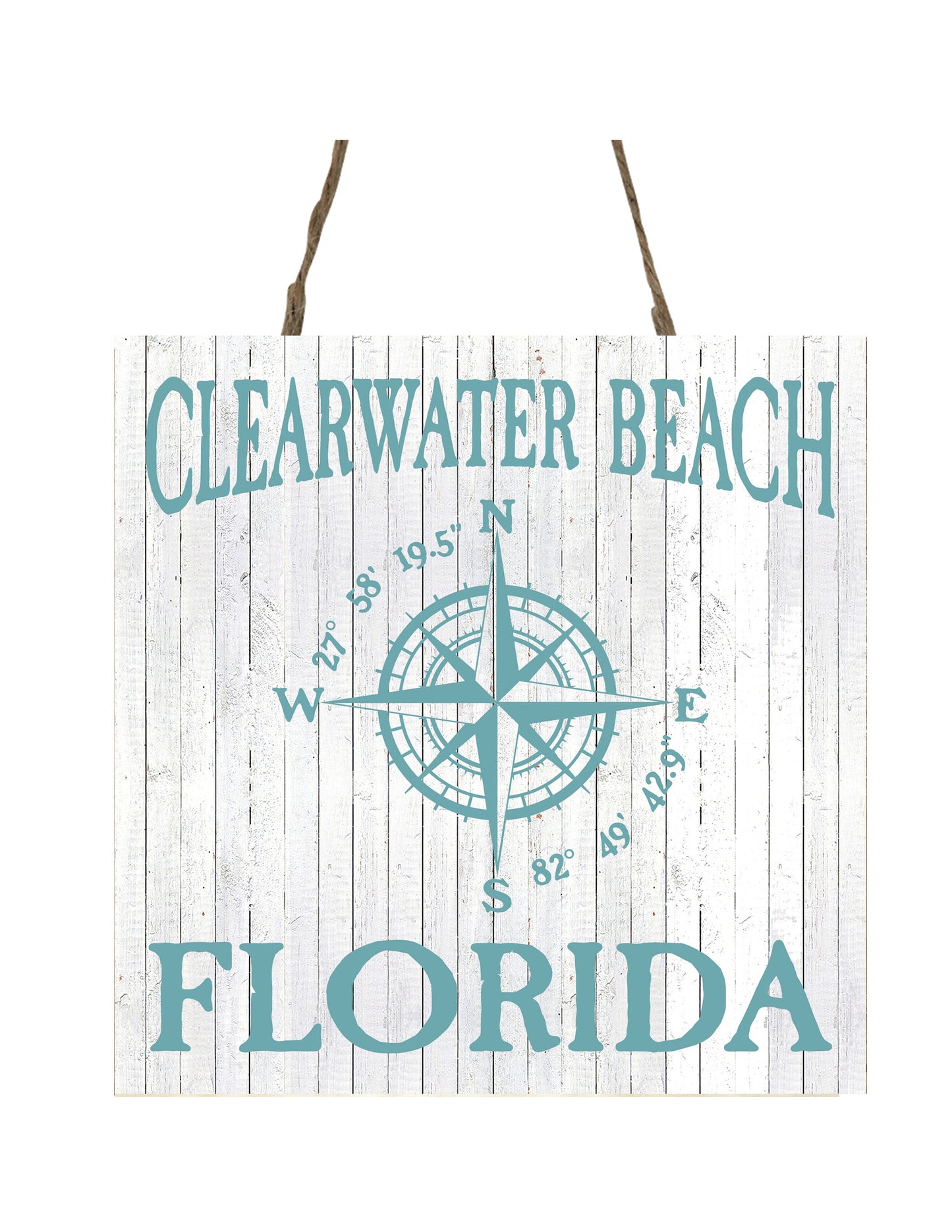 Clearwater Beach, FL  Printed Wood  Mini Sign