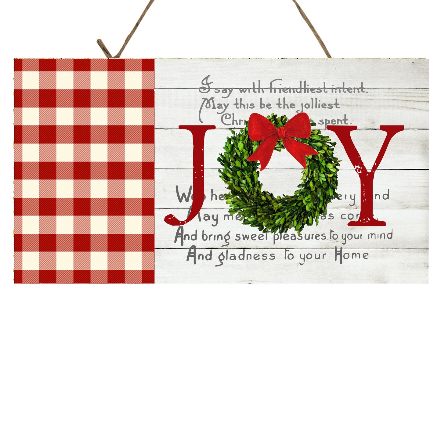 Joy  Christmas Printed Handmade Wood Sign