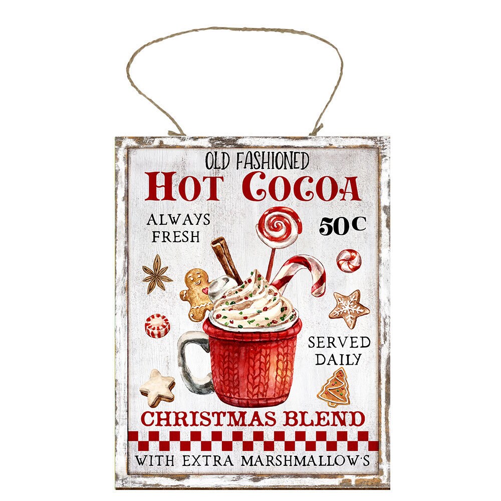 Hot Cocoa Christmas Blend Christmas Printed Handmade Wood Sign