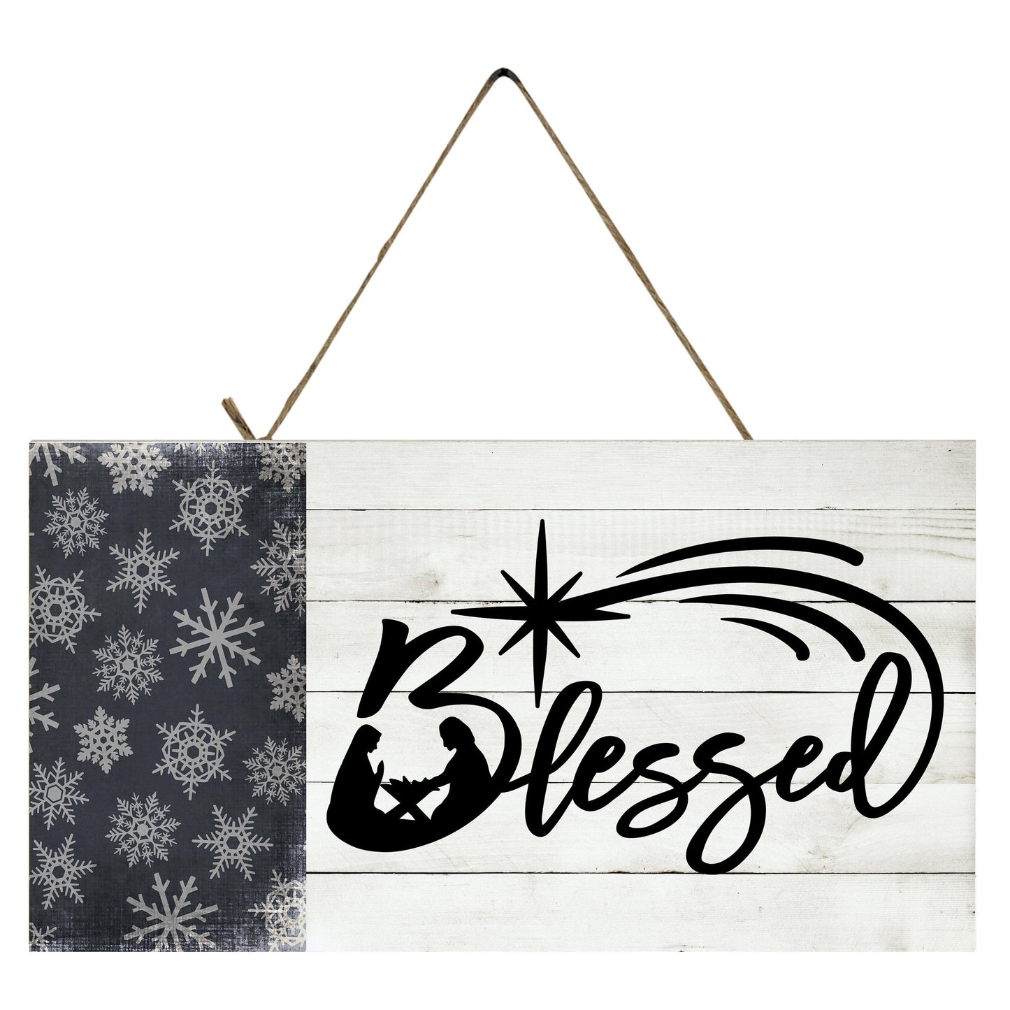 Blessed Nativity Christmas Printed Handmade Wood Sign