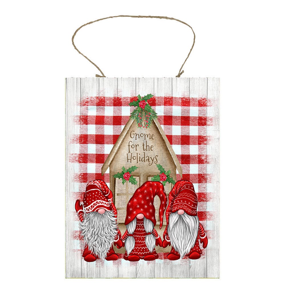 Gnome for the Holidays Christmas Printed Handmade Wood Sign