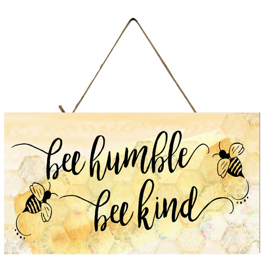 Farmhouse Bee Humble Bee Kind Printed Handmade Wood Sign