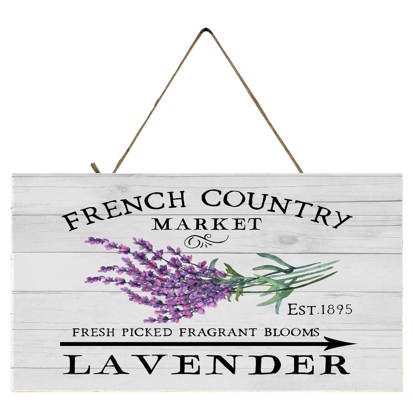 Farmhouse French Country Market Lavender Printed Handmade Wood Sign