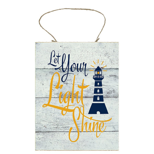 Let Your Light Shine Lighthouse Nautical Scripture Printed Handmade Wood Sign