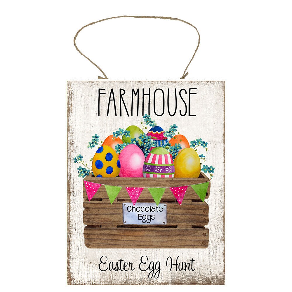 Farmhouse Easter Egg Hunt  Printed Handmade Wood Sign