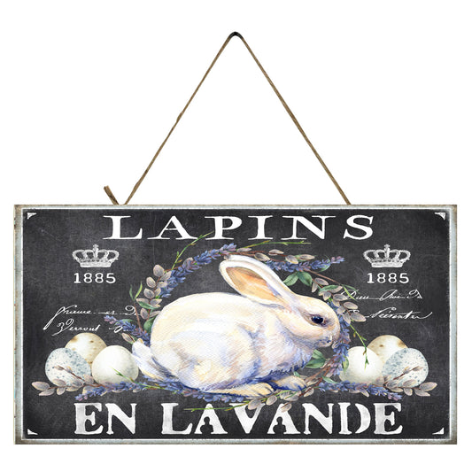 Happy Easter Bunny Printed Handmade Wood Sign