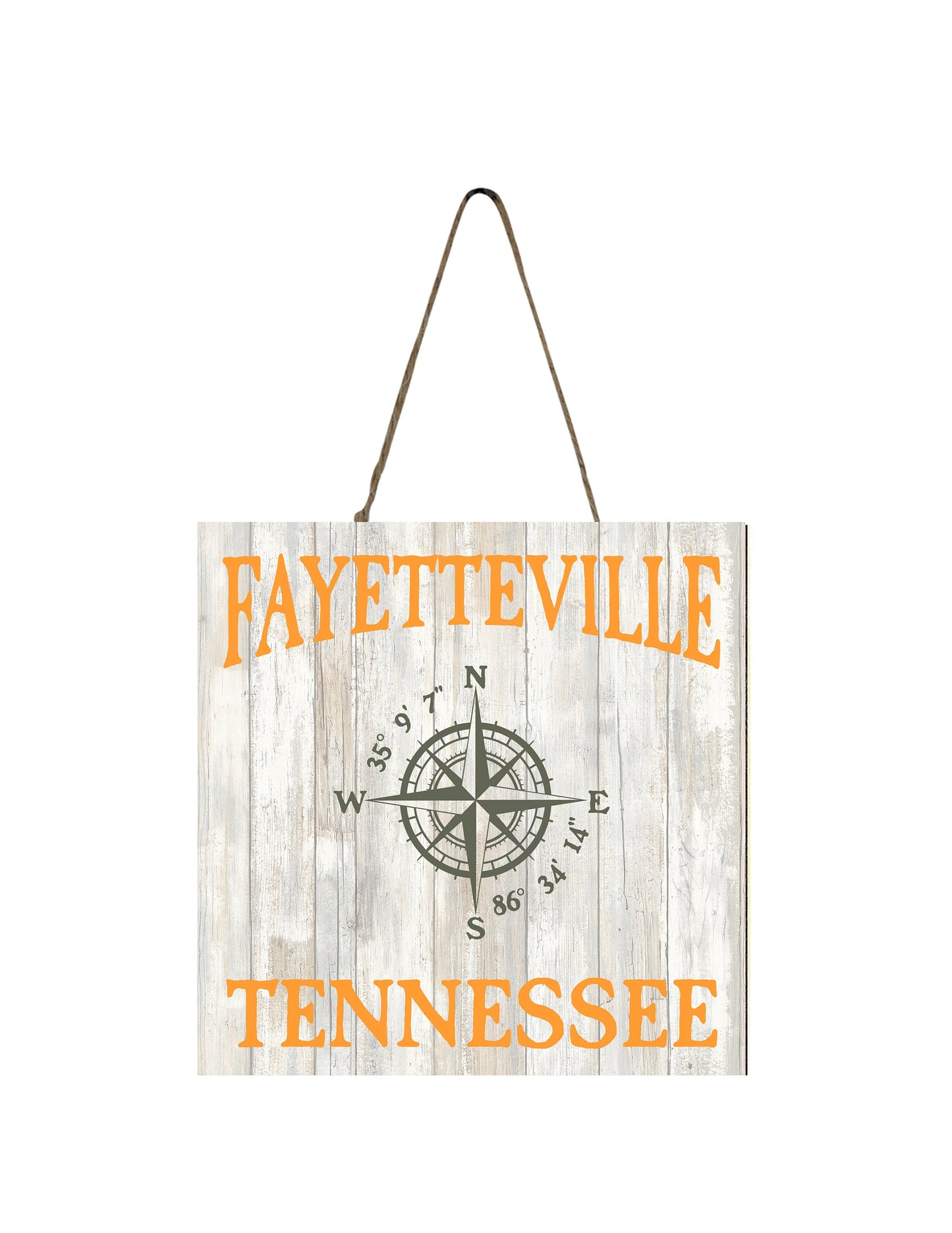 Fayetteville, Tennessee  Printed Handmade Wood Mini Sign