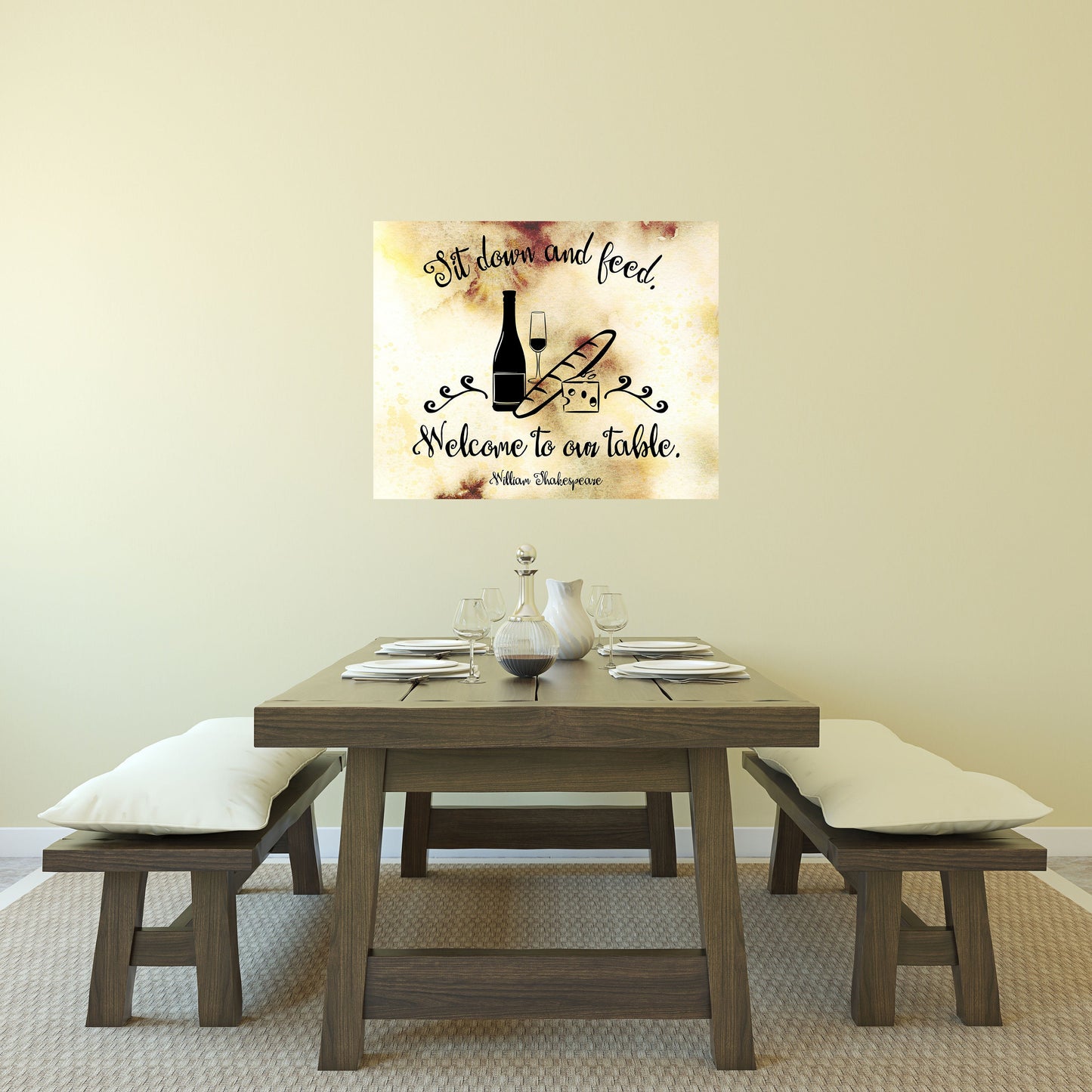 20x16 Welcome to Our Table Wall Art Canvas Print