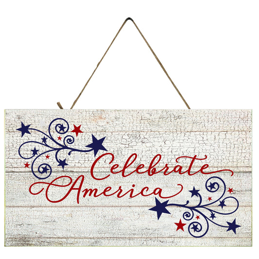 Celebrate American  Printed Handmade Wood Sign