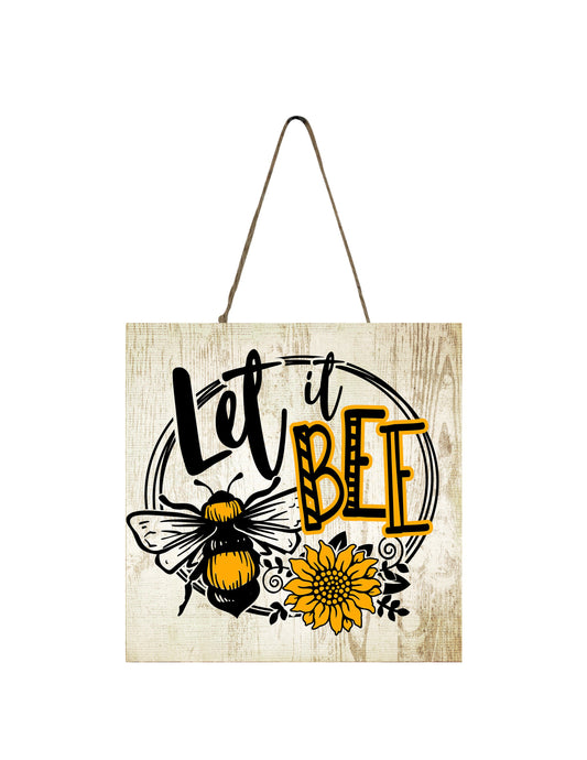 Let It Bee - Mini letrero de madera para cocina