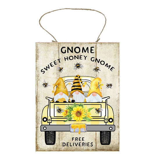 Gnome Sweet Honey Gnomes Printed Handmade Wood Sign