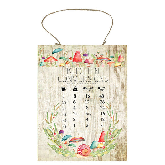 Farmhouse Kitchen Conversion Chart Printed Handmade Wood Sign