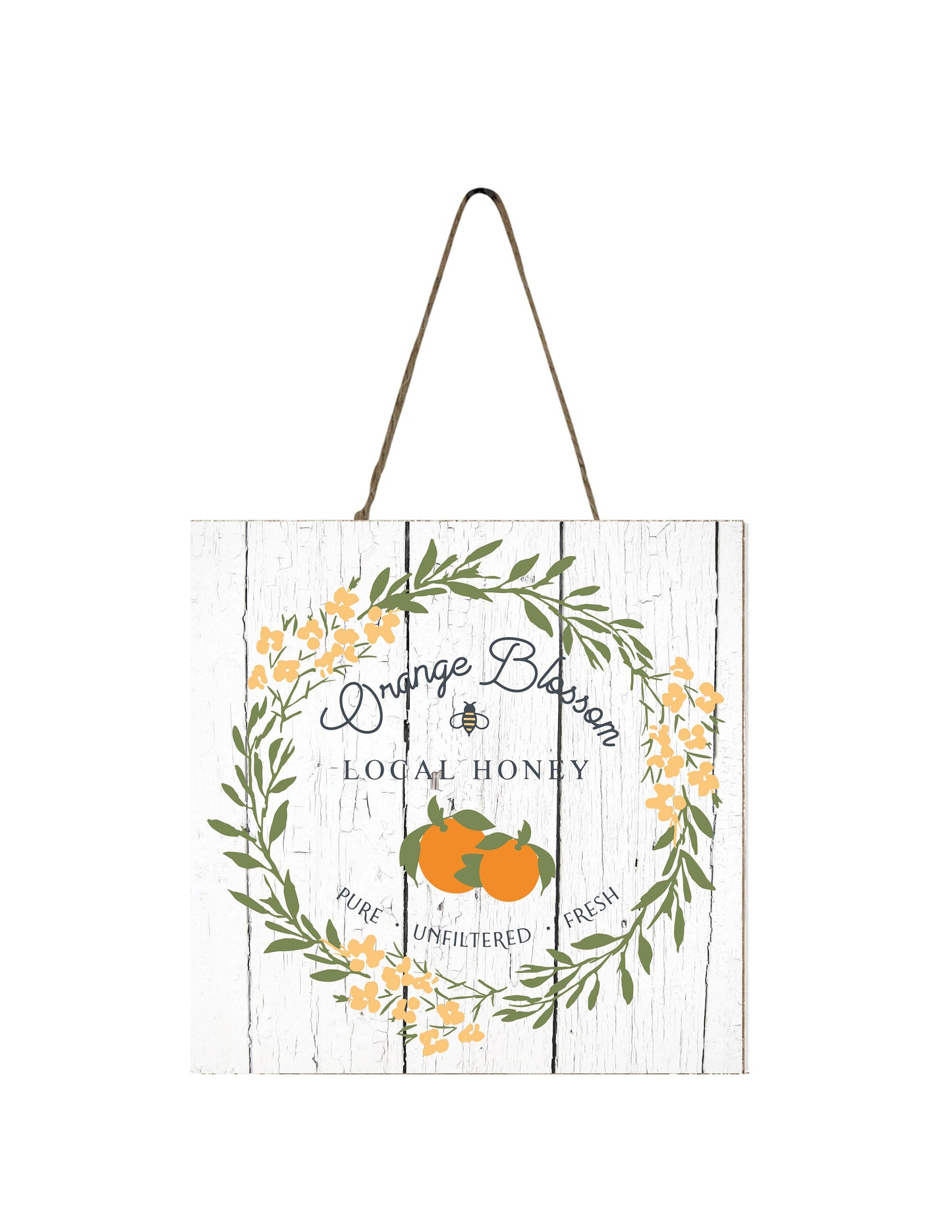 Orange Blossom Honey Printed Handmade Wood  Mini Sign