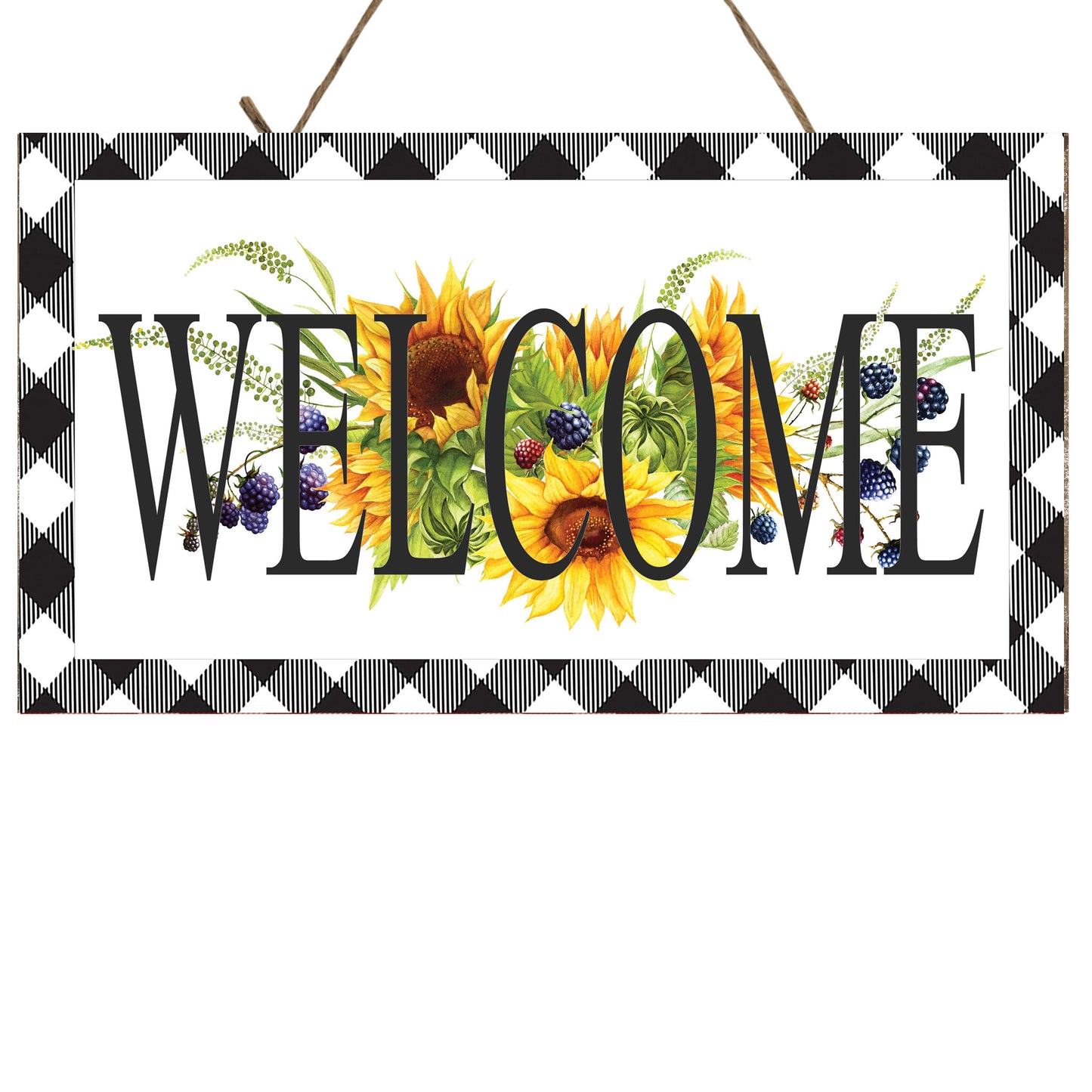 Sunflower Welcome Printed Handmade Wood Sign