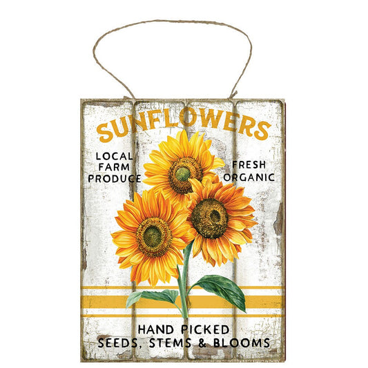Hand Picked Sunflowers Printed Handmade Wood Sign