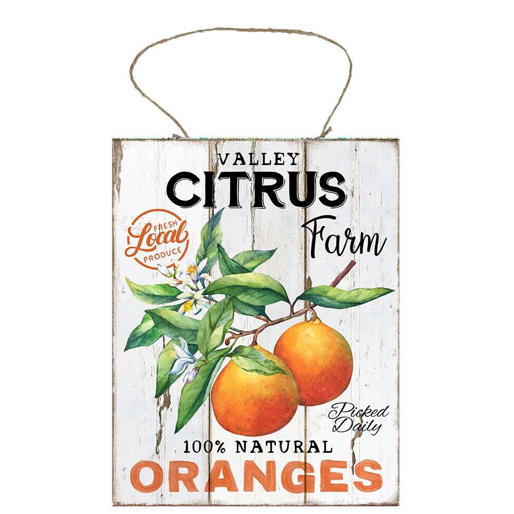 Valley Citrus Orange Farmhouse Kitchen Printed Handmade Wood Sign