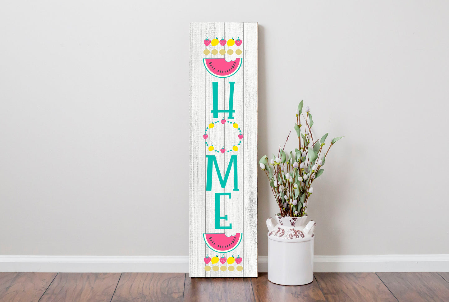 24 Inch (2 Foot Tall) Watermelon Home Vertical Wood Print Sign