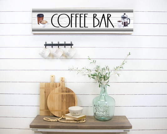 24 Inch Coffee Bar Farmhouse Kitchen Printed Wood Sign