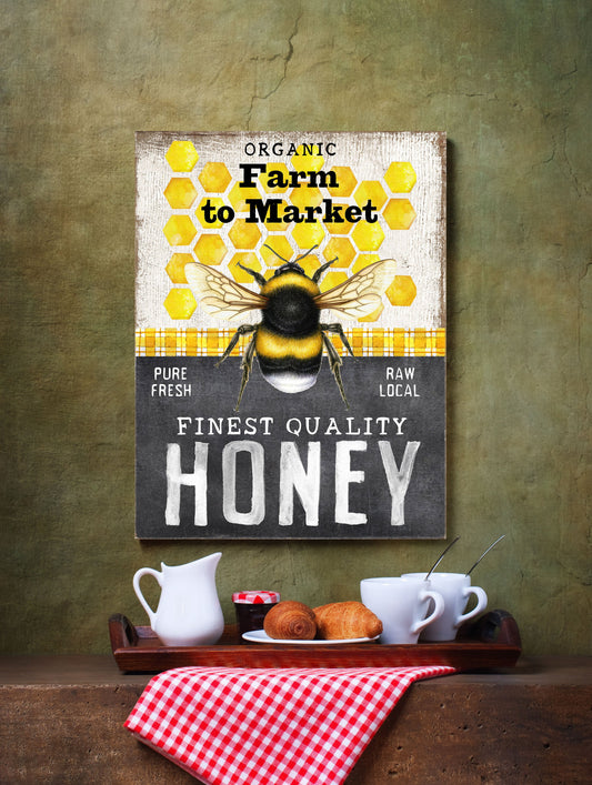16x20  Farm to Market Honey Wall Art Canvas Print
