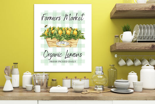 16x20  Farmers Market Organic Lemons Wall Art Canvas Print