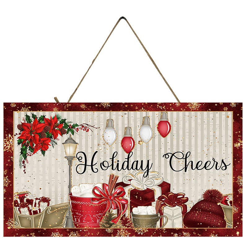 Holiday Cheers Christmas Wood Sign