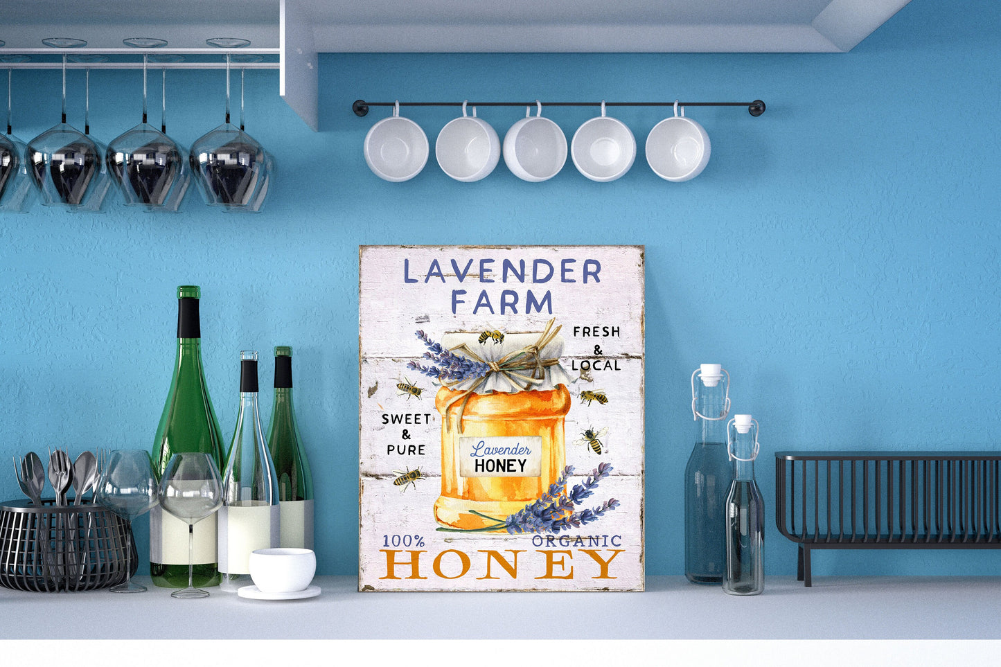 16x20 Lavender Honey Wall Art Canvas Print