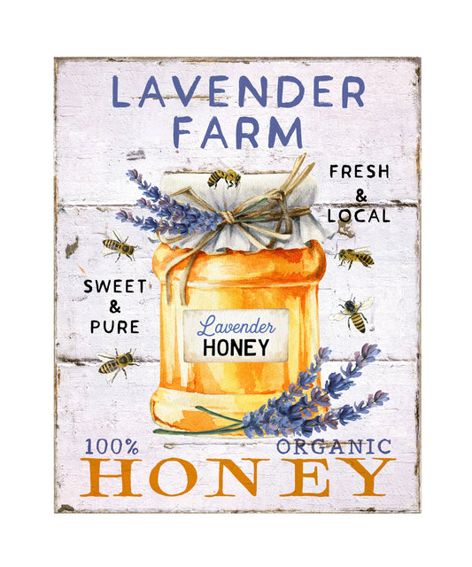 16x20 Lavender Honey Wall Art Canvas Print