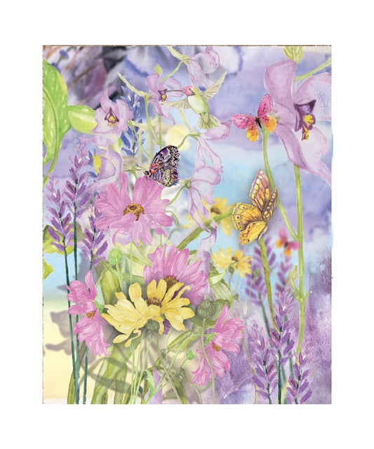 Impresión en lienzo para pared de jardín de flores silvestres de 16x20