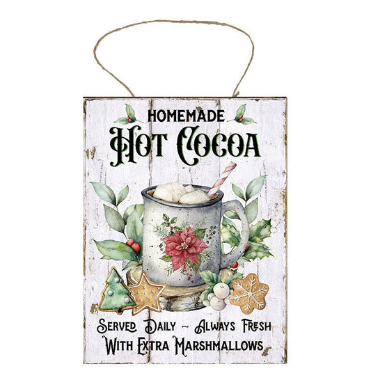 Homemade Hot Cocoa Christmas Printed Handmade Wood Sign