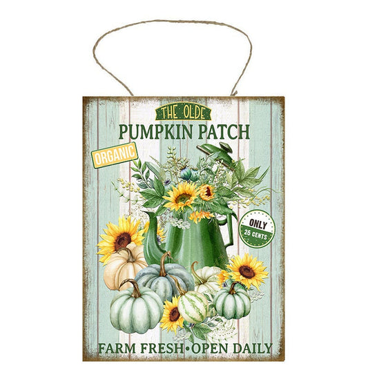 El antiguo parche de calabaza impreso hecho a mano signo de madera