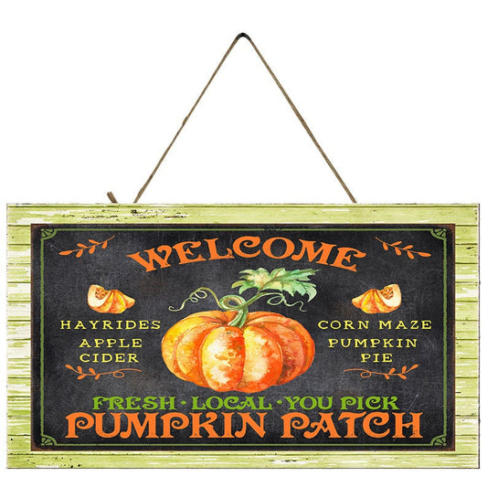 Welcome Local Pumpkin Patch Fall  Wood Sign (10" x 5")