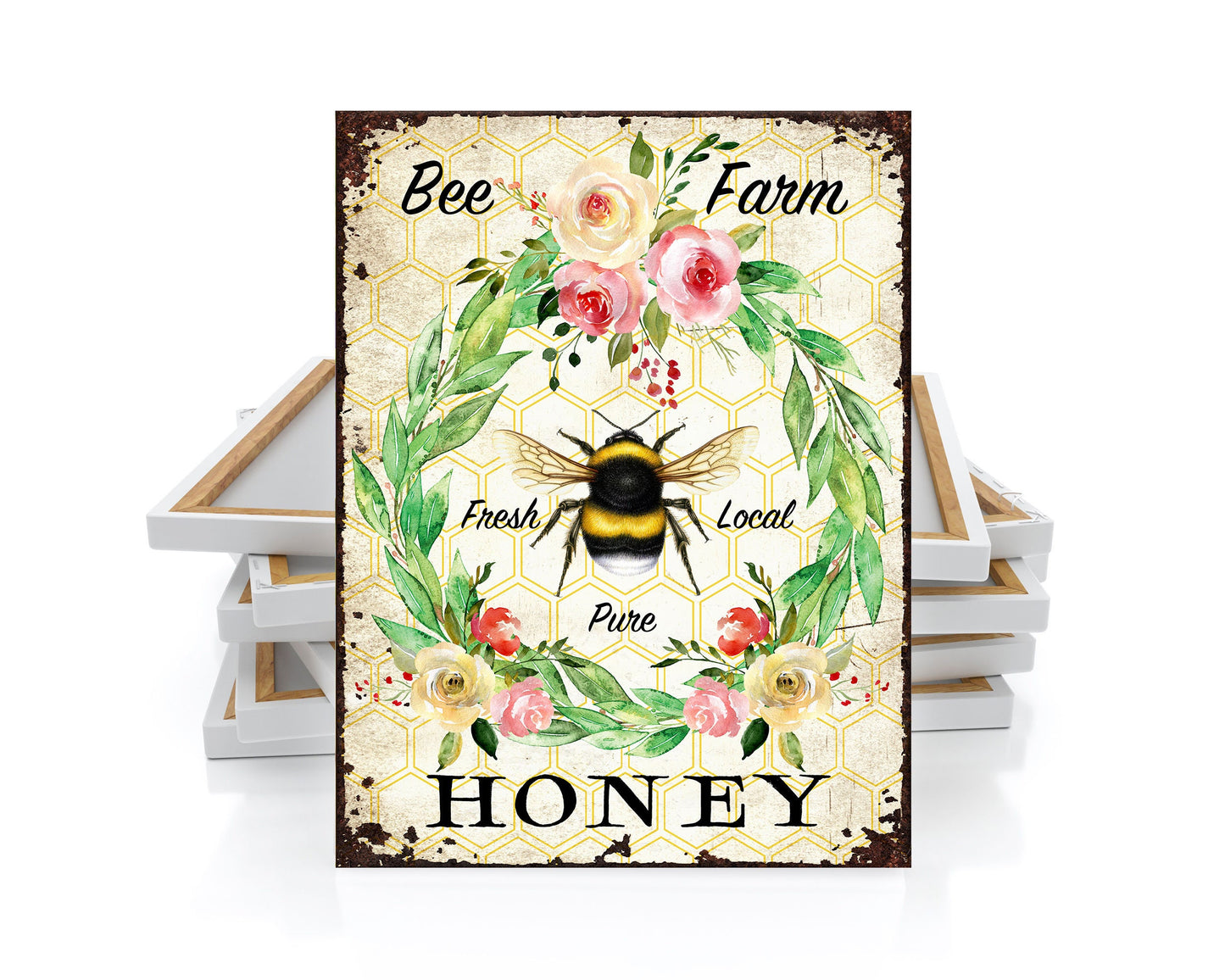 16x20  Bee Honey Farm Wall Art Canvas Print