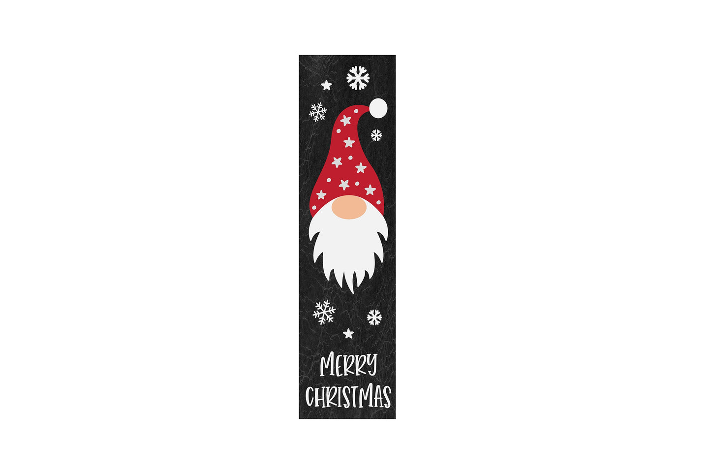 24 Inch (2 Foot Tall) Merry Christmas Gnome Vertical Wood Print Sign