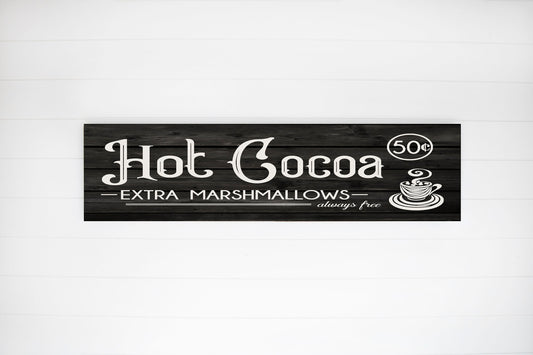 Letrero de madera hecho a mano con estampado de cacao caliente de 24 pulgadas