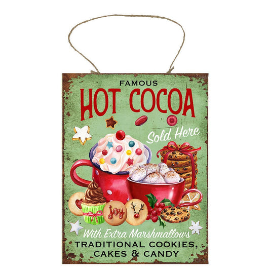 Hot Cocoa Sold Here Christmas Printed Handmade Wood Sign