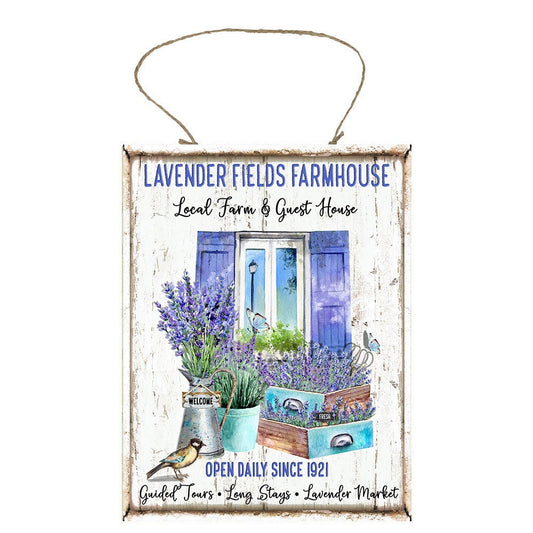 Lavender Fields and Guest House Printed Handmade Wood Sign