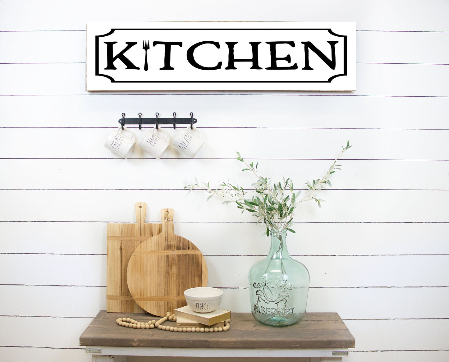 24 Inch Kitchen Printed Handmade Wood Sign