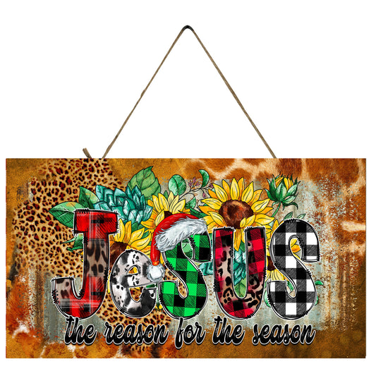 Western Jesus is the Reason for the Season Printed Handmade Wood Sign